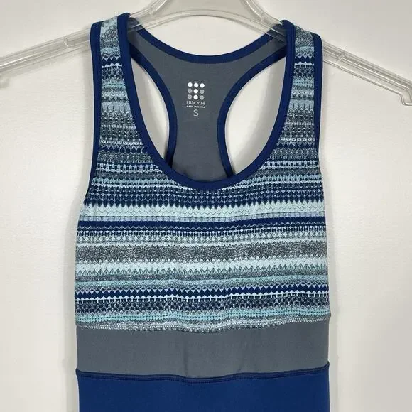 Title Nine Athletic Dress Sz S Blue Racer Back Pocket Tennis Pickleball Stretch - Picture 4 of 9